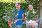 Presenting Lesley and Sarah a thankyou Rose.