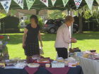 WI cake stall at the village fete. Our new bunting was on display