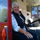 Member Barbara Hawley in the drivers seat.